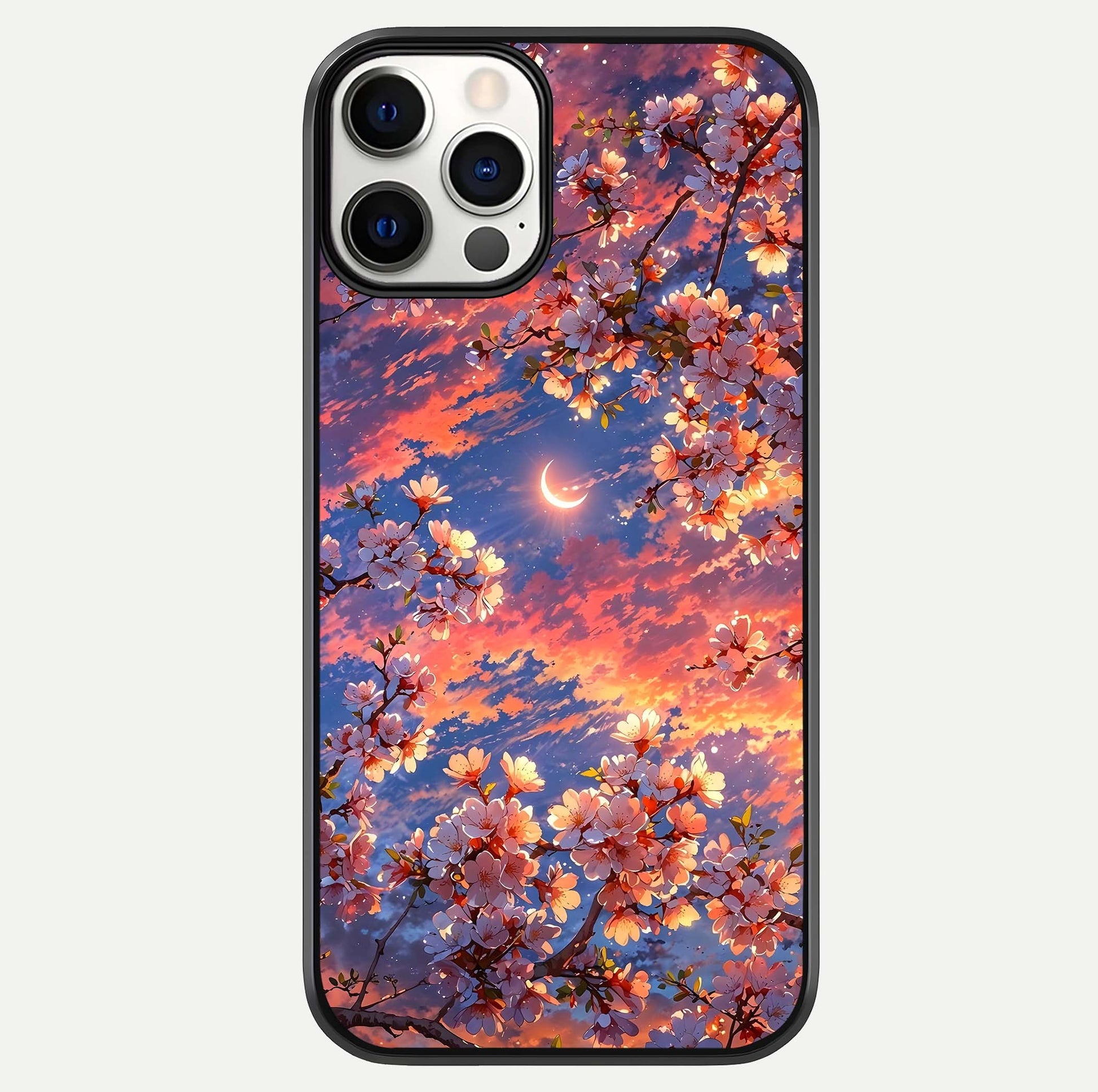 Celestial Sakura Sunset Glass Case For iPhone 12 Pro by Custom World