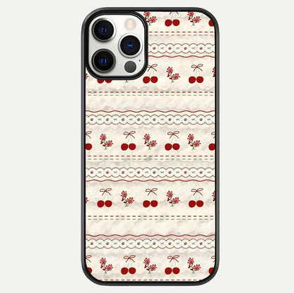 Cherry Bloom Charm Glass Case For iPhone 12 Pro by Custom World