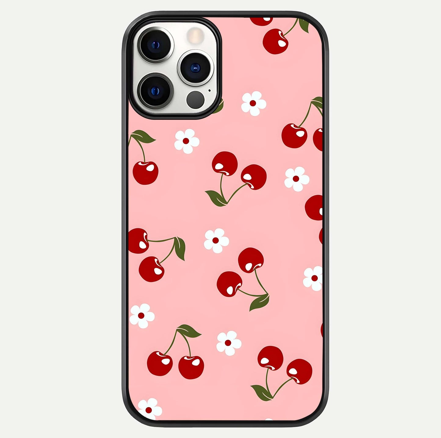 Cherry Love Mood Glass Case For iPhone 12 Pro by Custom World