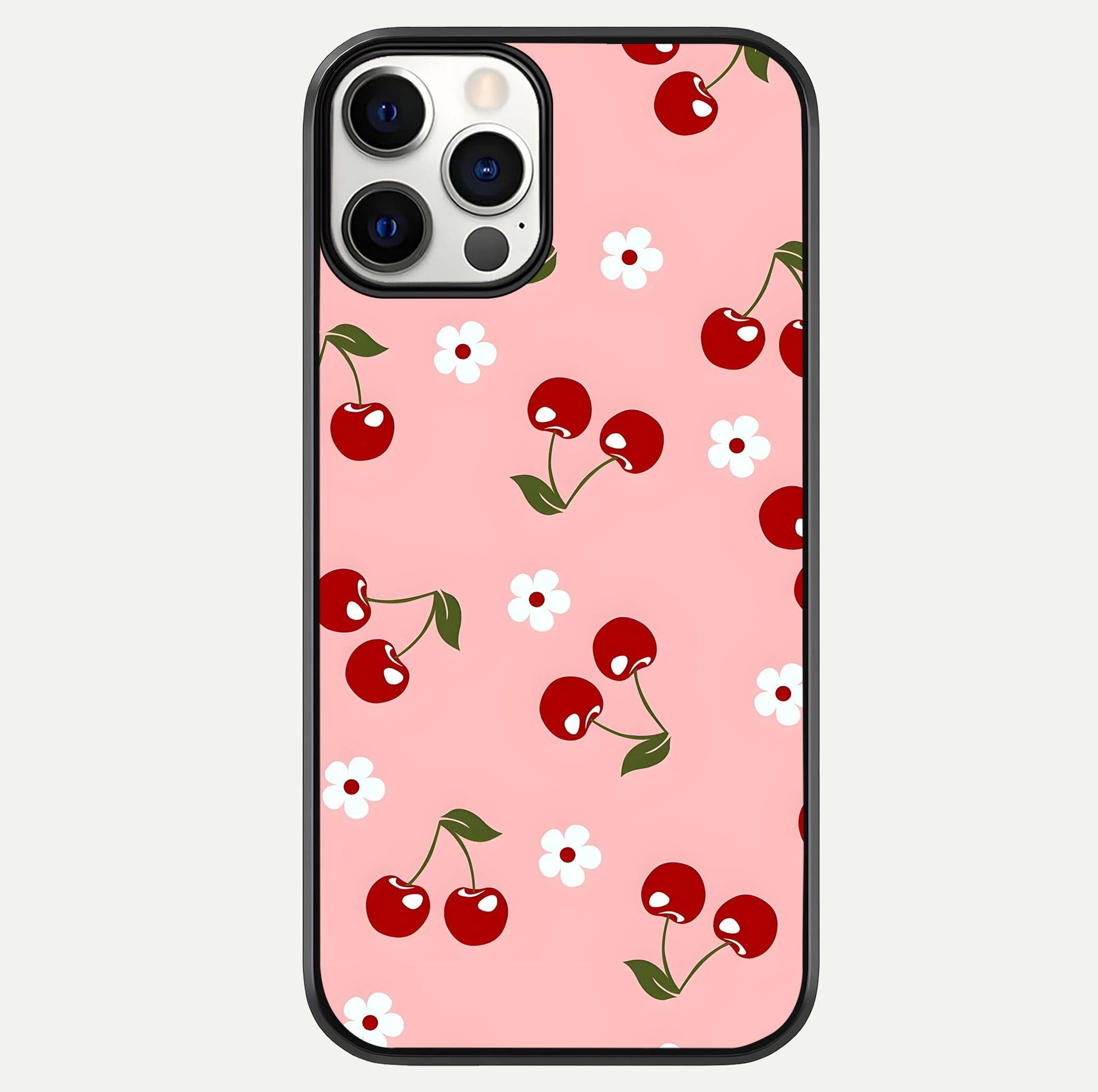 Cherry Love Mood Glass Case For iPhone 12 Pro by Custom World
