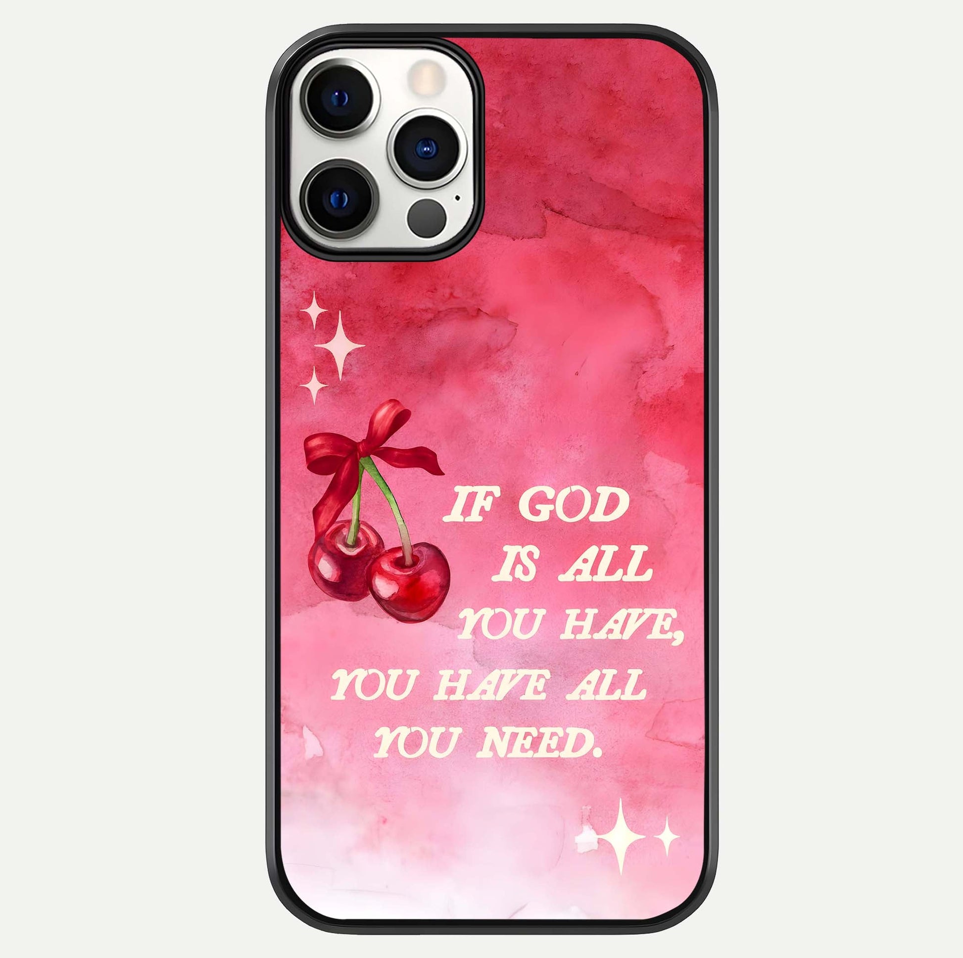 Cherry Quote Glass Case For iPhone 12 Pro by Custom World