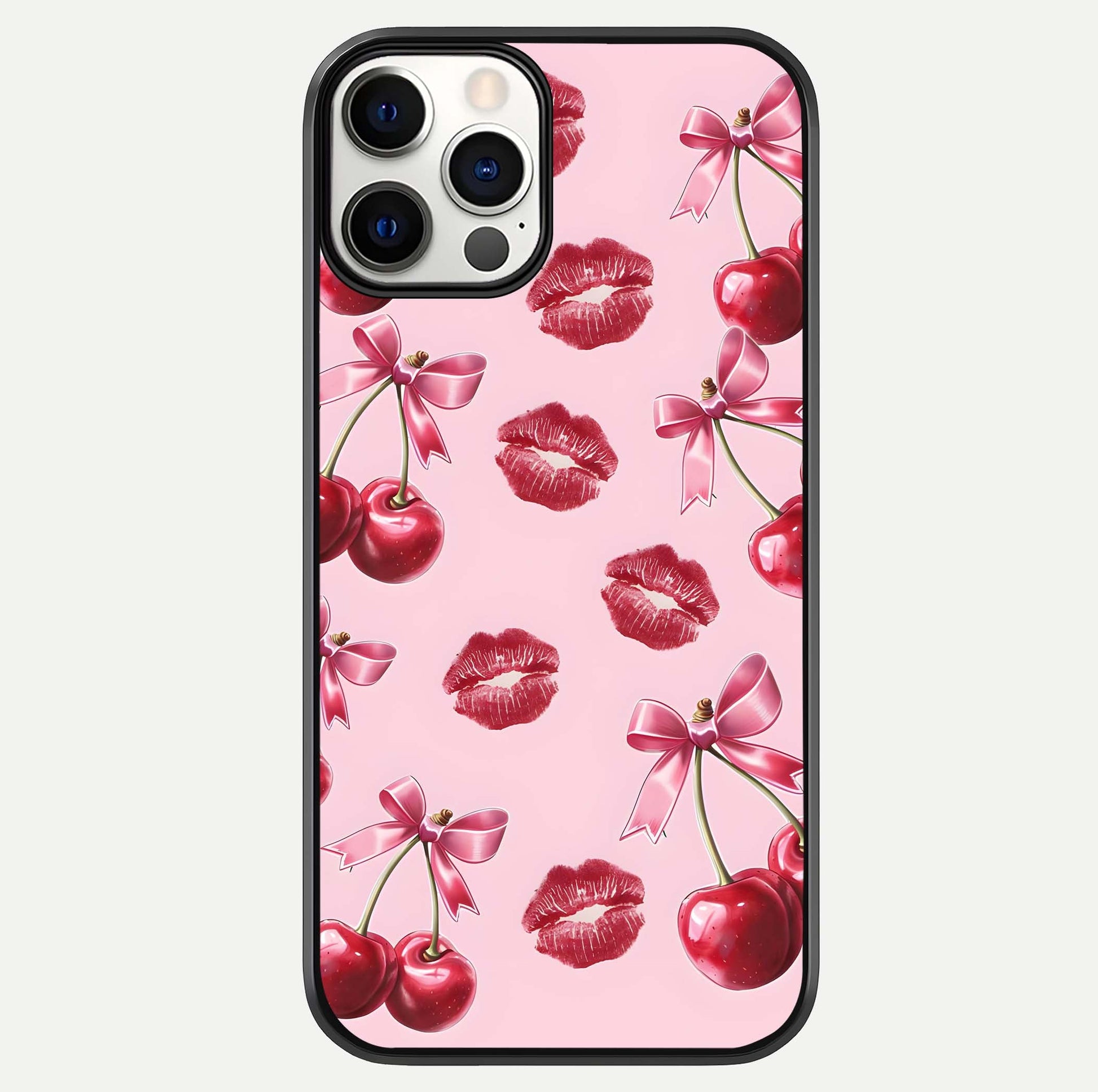 Cherry With Lips Glass Case For iPhone 12 Pro by Custom World