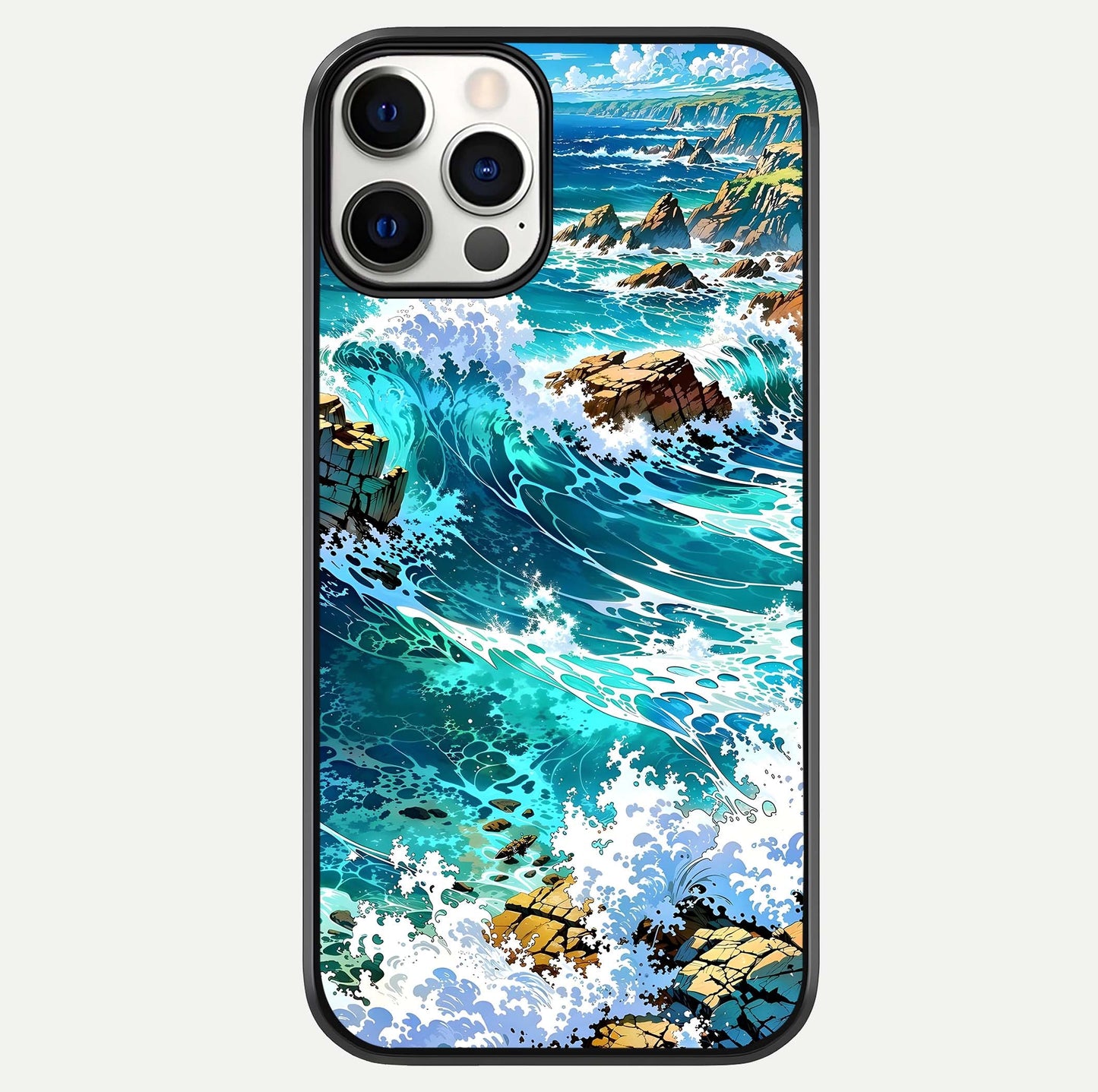 Coastal Blue Waves Glass Case For iPhone 12 Pro by Custom World