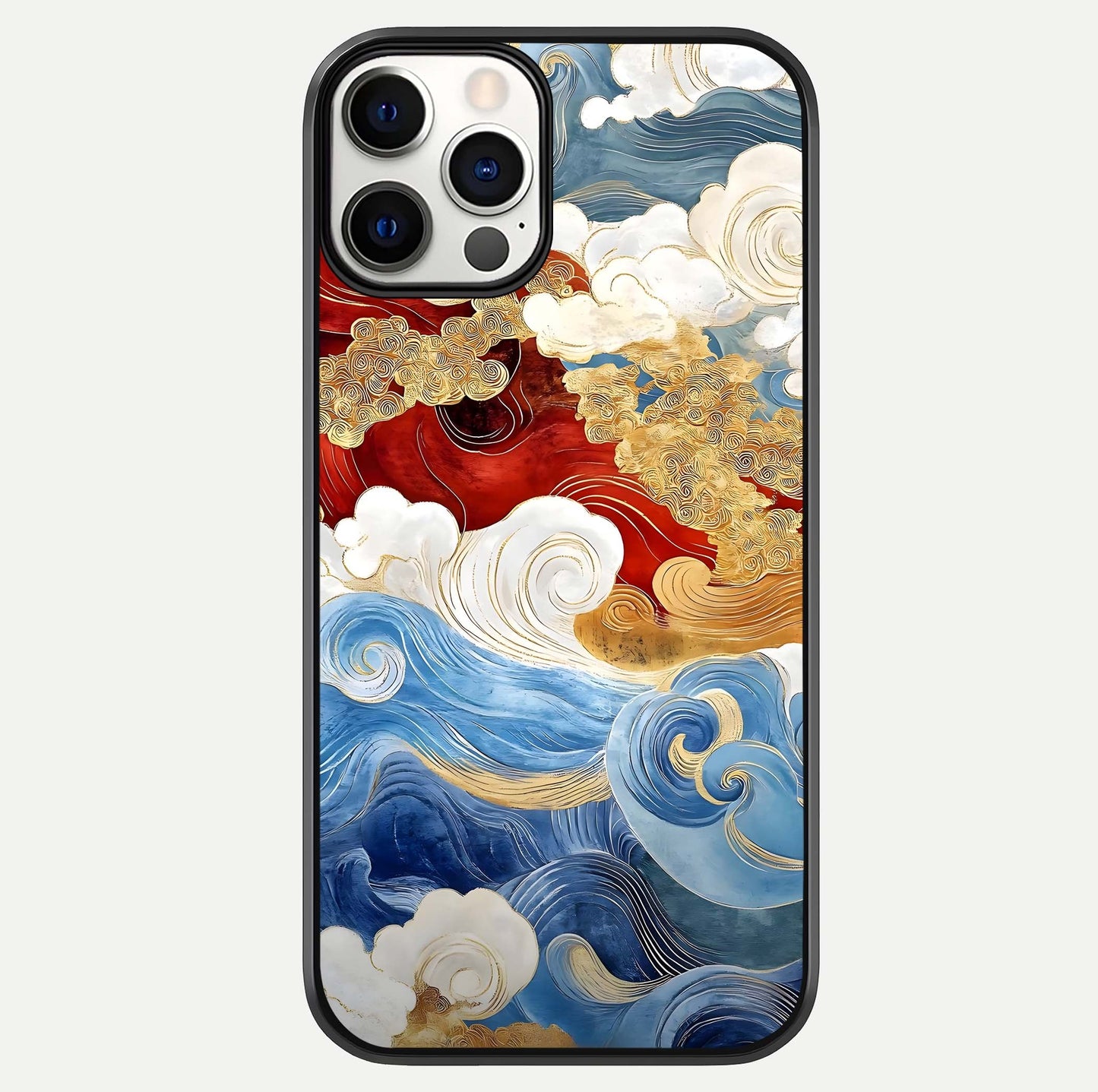 Colored Waves Glass Case For iPhone 12 Pro by Custom World
