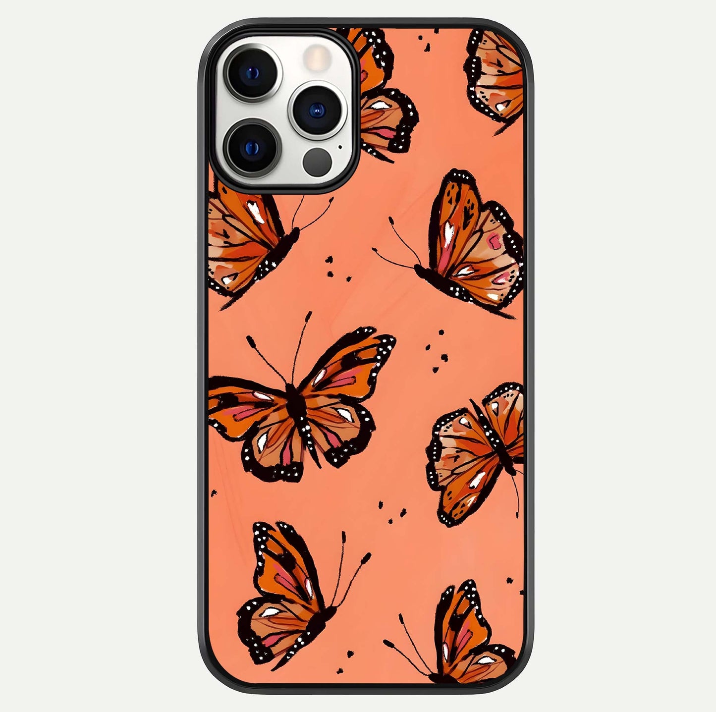 Coral Wing Butterfly Glass Case For iPhone 12 Pro by Custom World