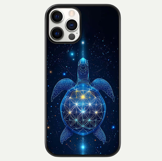 Crimson Blue Turtle Glass Case For iPhone 12 Pro by Custom World
