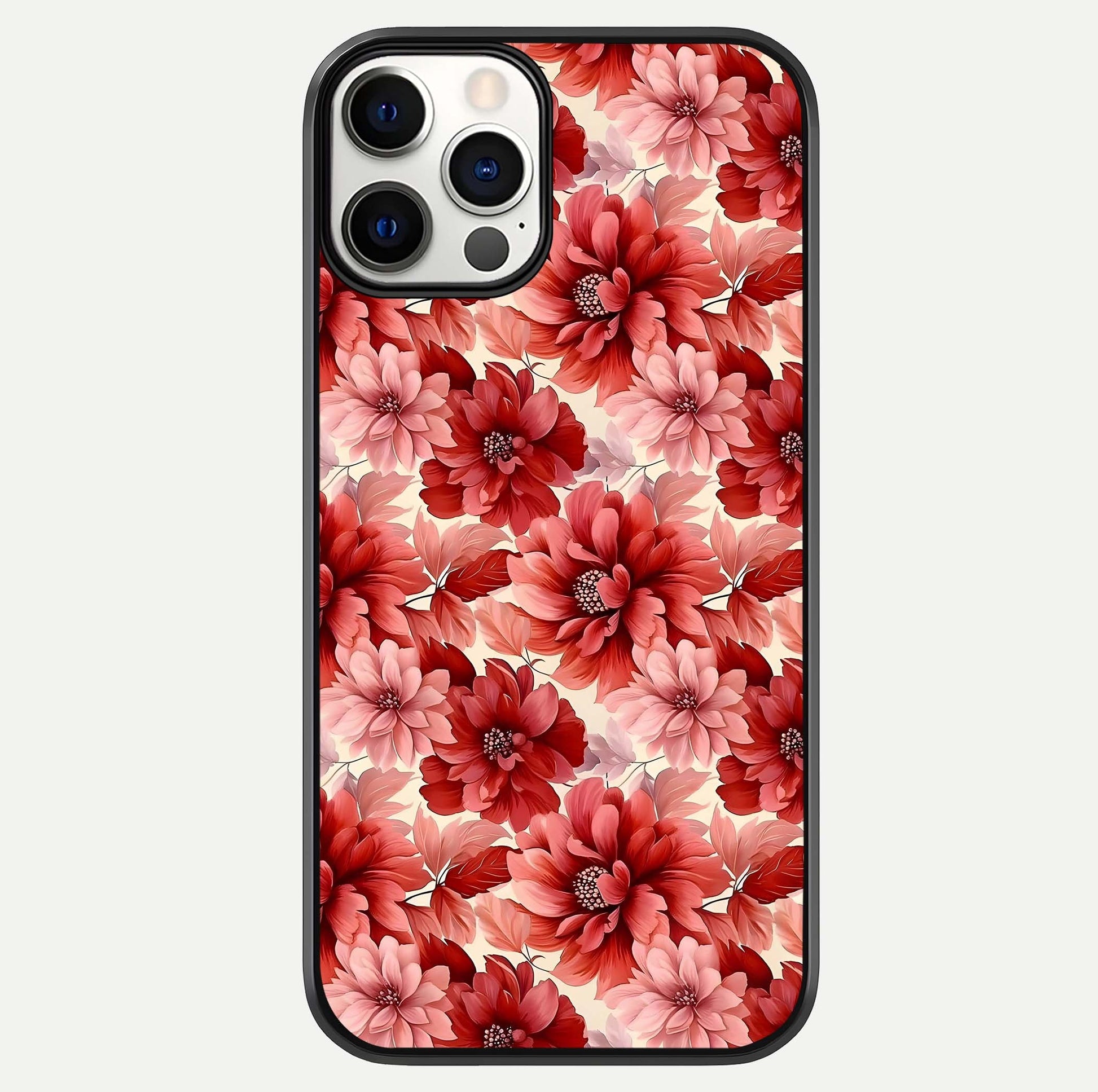 Crimson Love Petals Glass Case For iPhone 12 Pro by Custom World