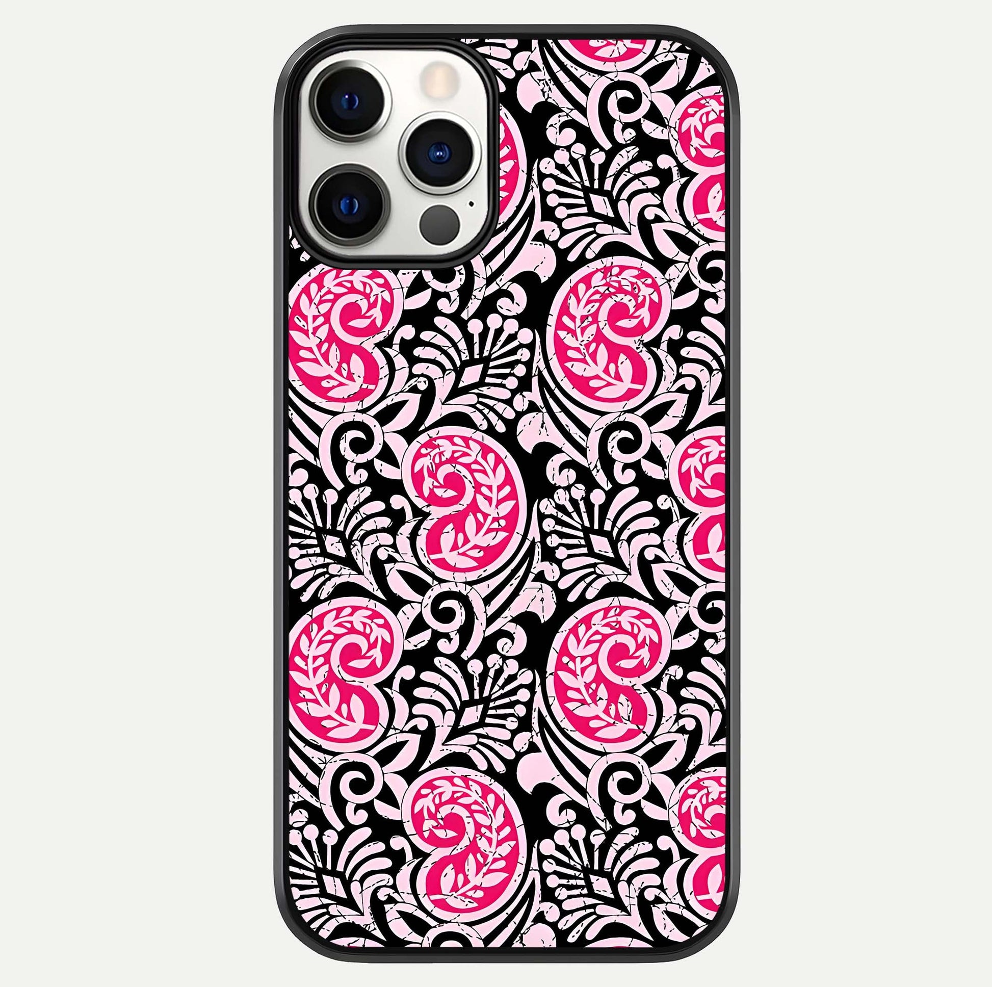 Crimson Paisley Charm Glass Case For iPhone 12 Pro by Custom World