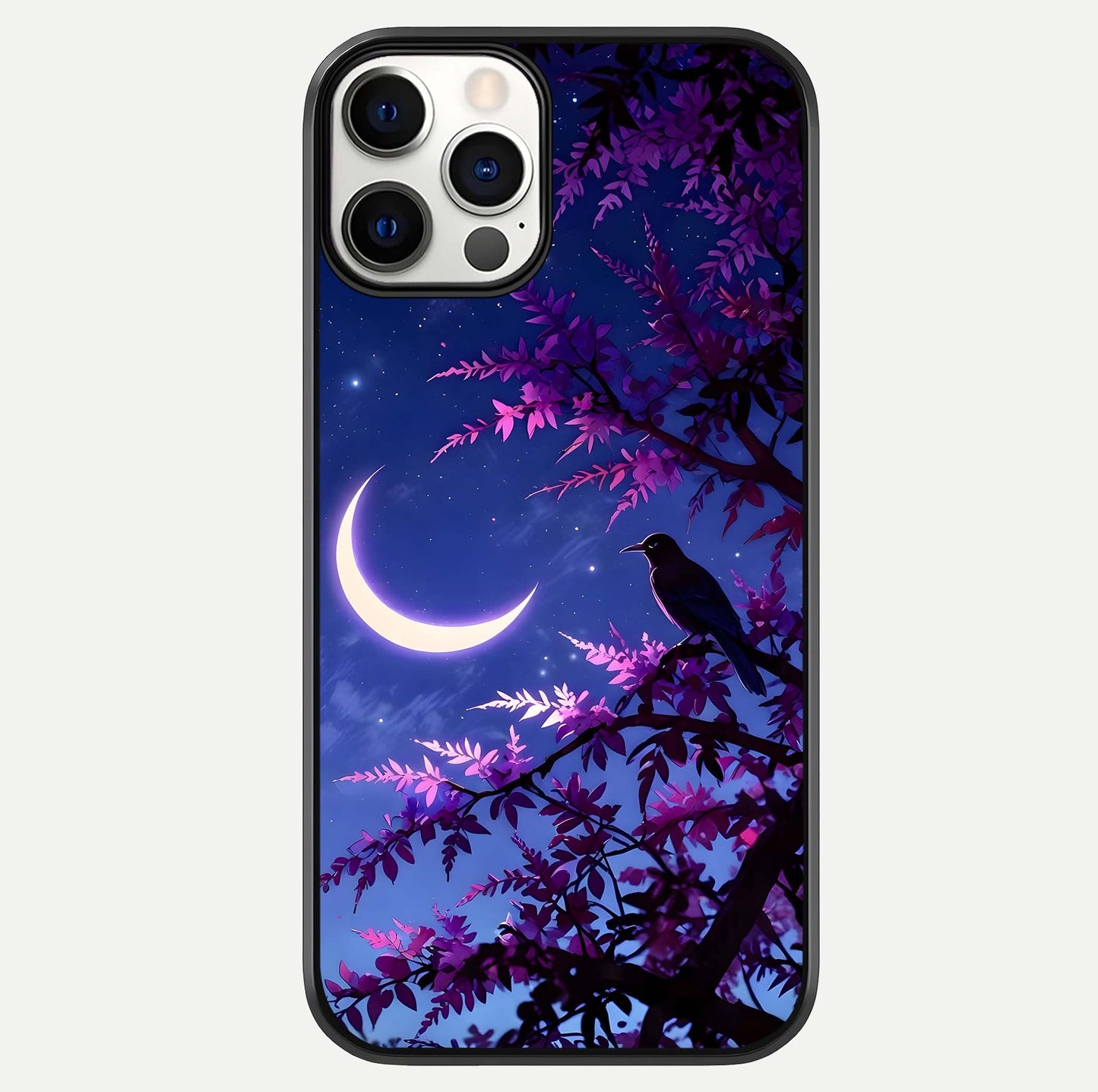 Crow & Moon Scenery Glass Case For iPhone 12 Pro by Custom World