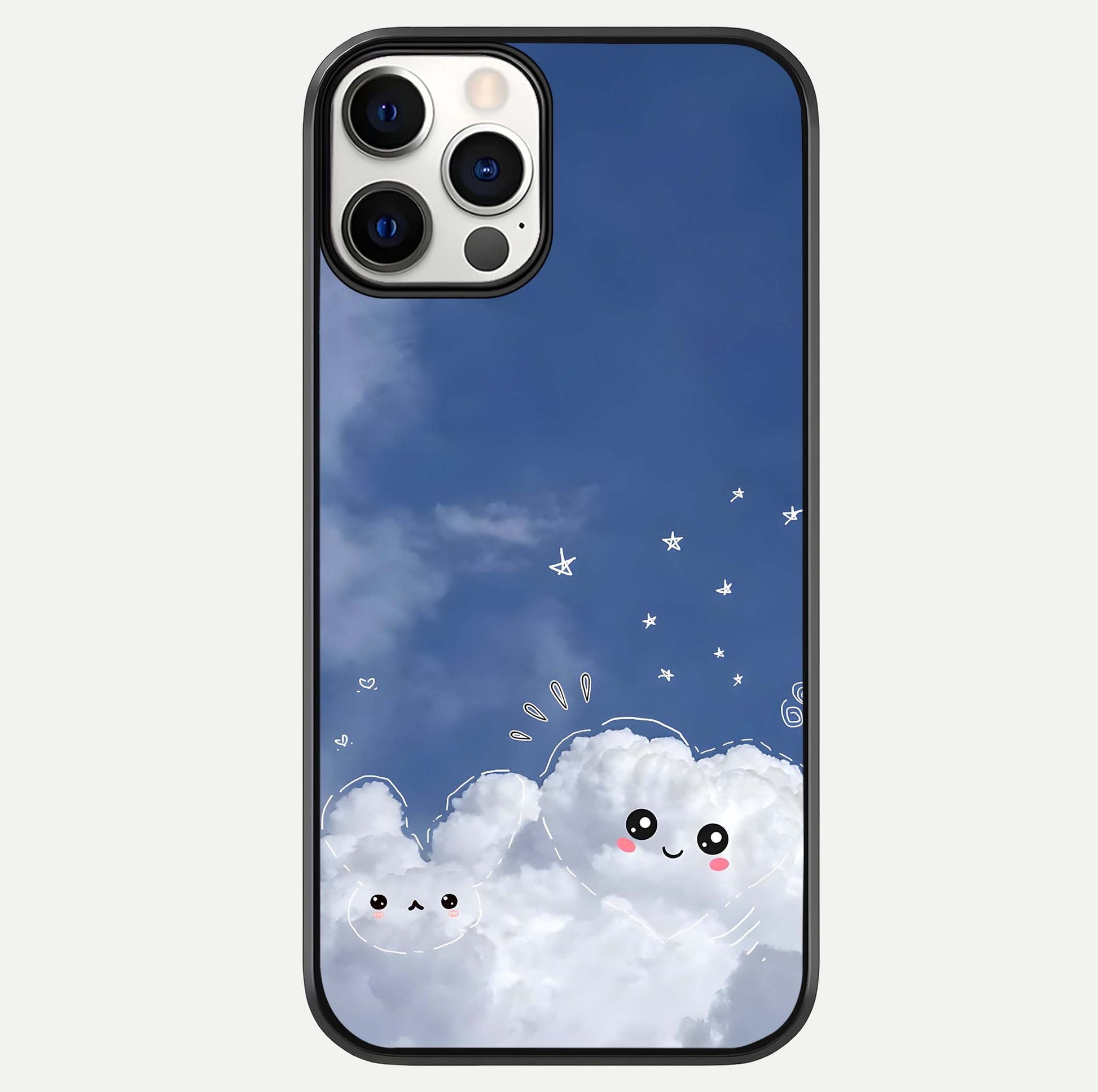 Cute Blossom Cloud Glass Case For iPhone 12 Pro by Custom World