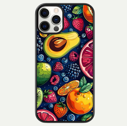 Cute Fruits Art Glass Case For iPhone 12 Pro by Custom World