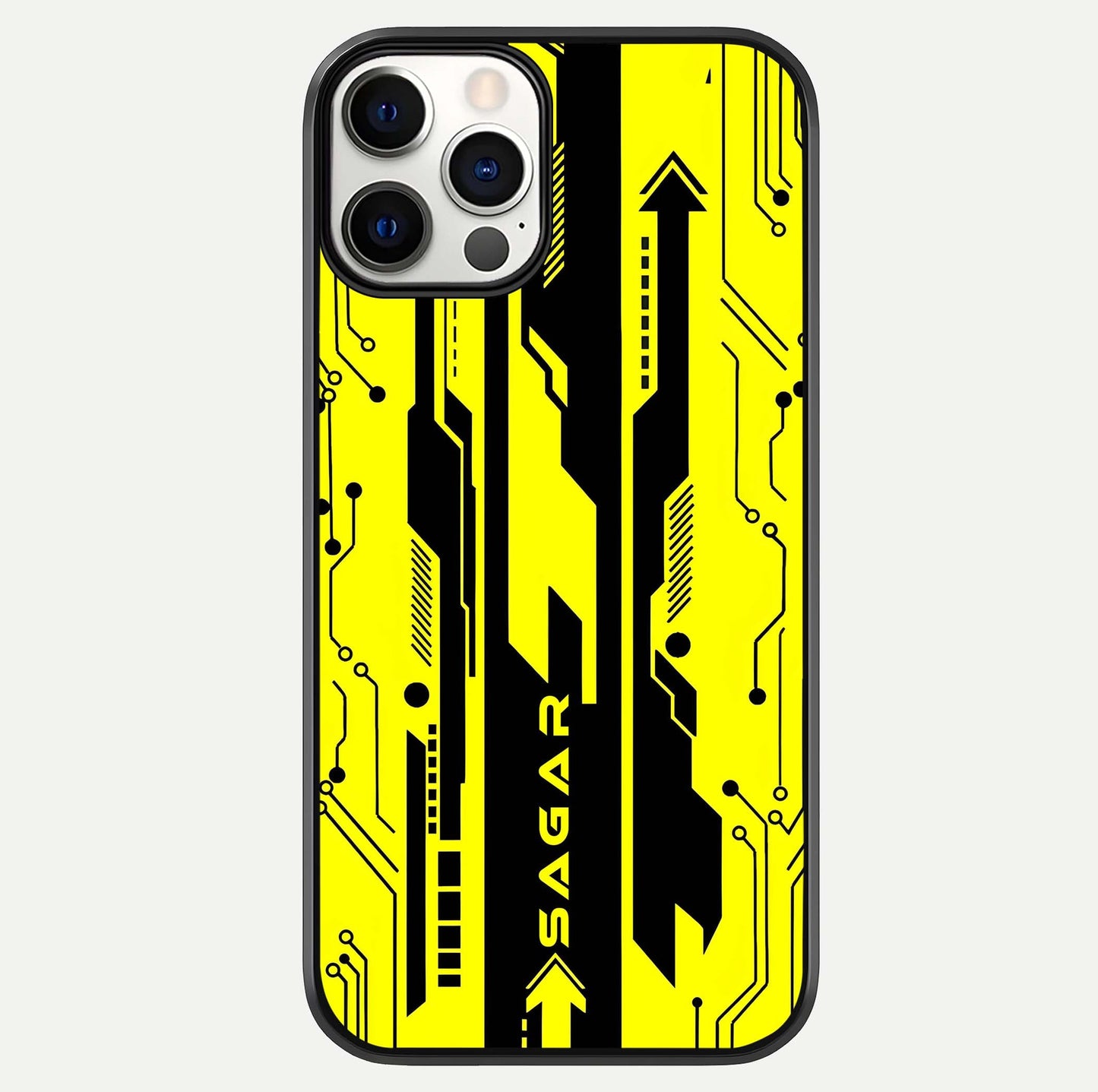 Electric Pulse CYBERPUNK Custom Name Glass Case For iPhone 12 Pro by Custom World