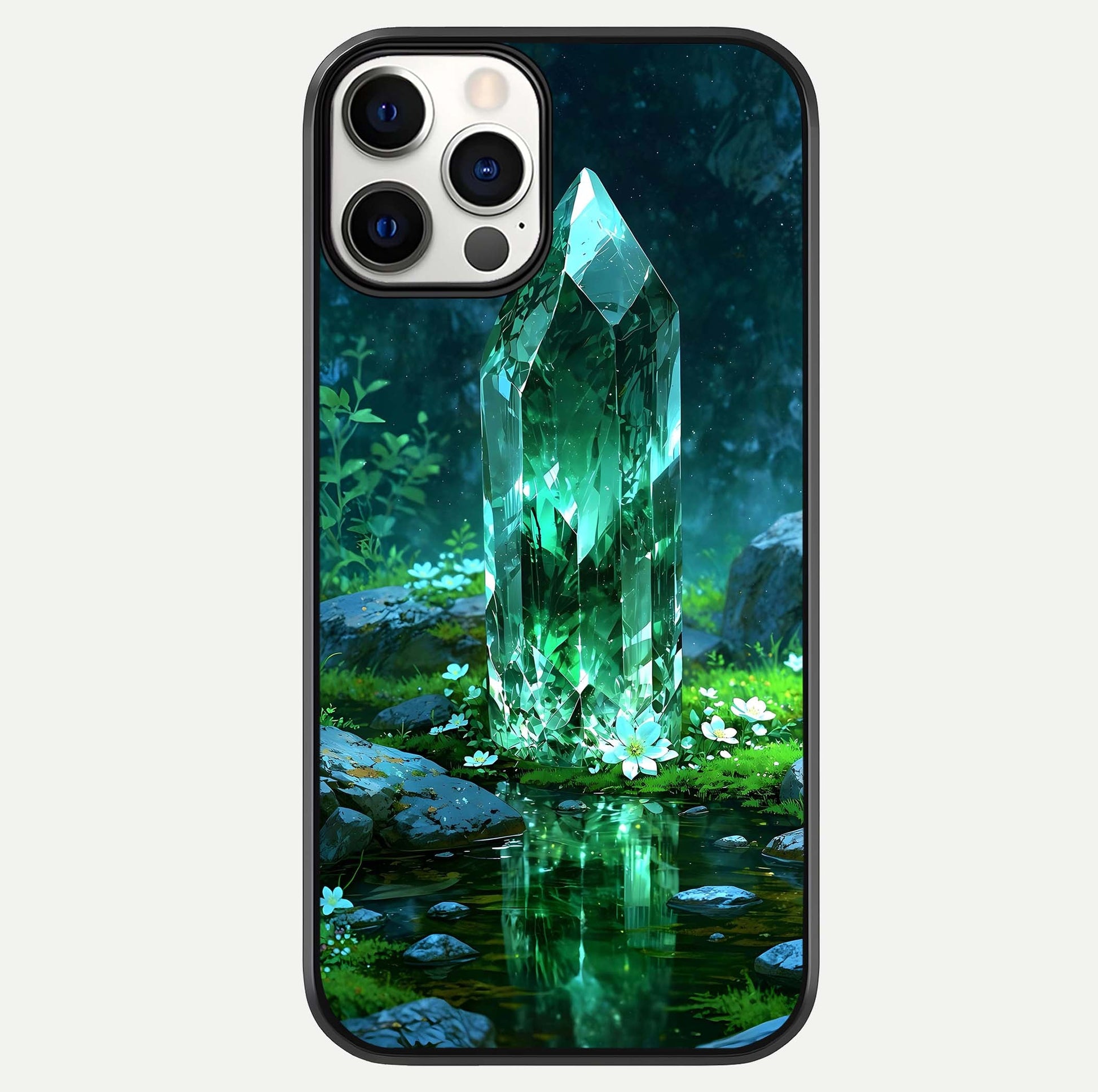Emerald Light Crystal Glass Case For iPhone 12 Pro by Custom World