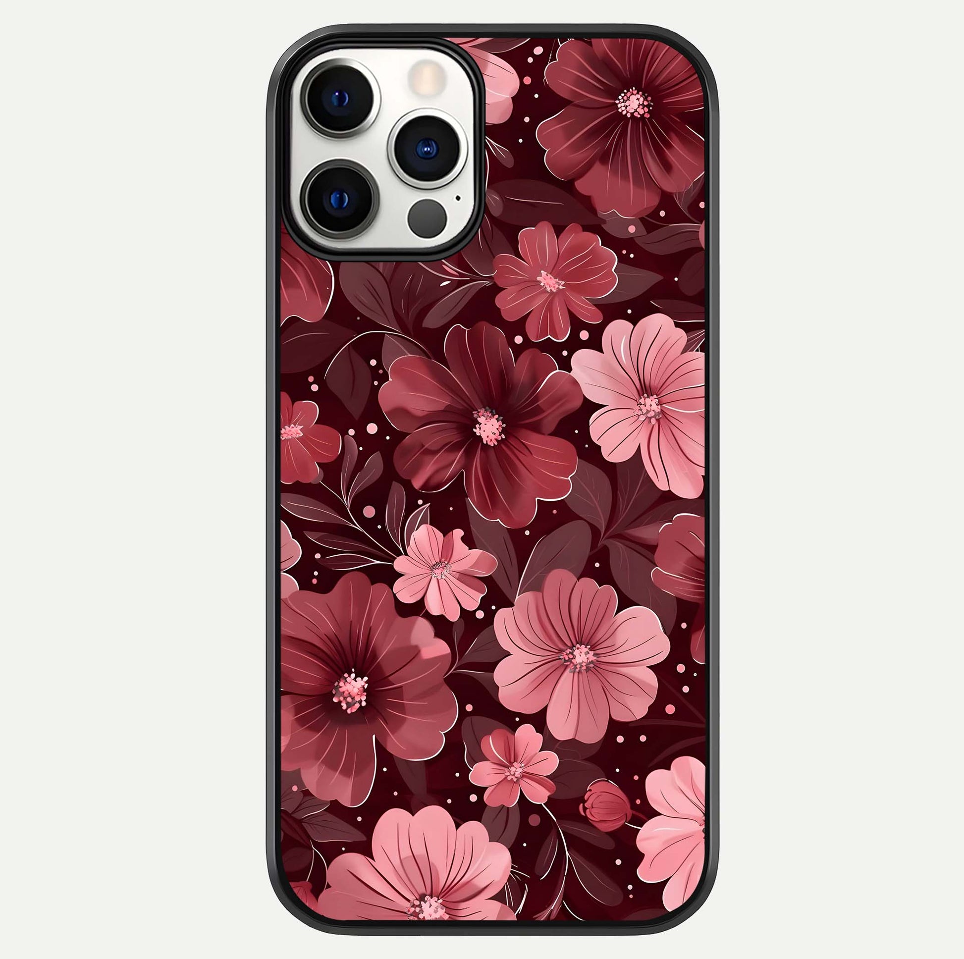 Flower Blush Bloom Glass Case For iPhone 12 Pro by Custom World