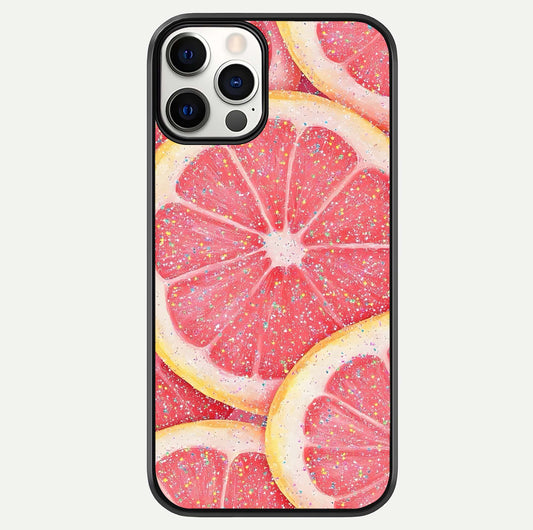 Glitter Grapefruit Glass Case For iPhone 12 Pro by Custom World