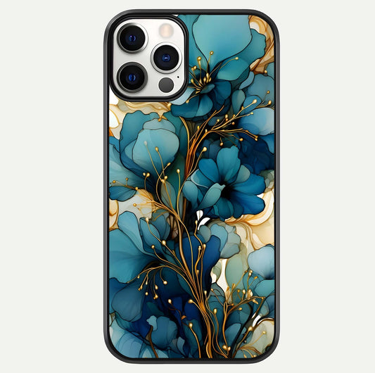 Golden Bloom Symphony Glass Case For iPhone 12 Pro by Custom World
