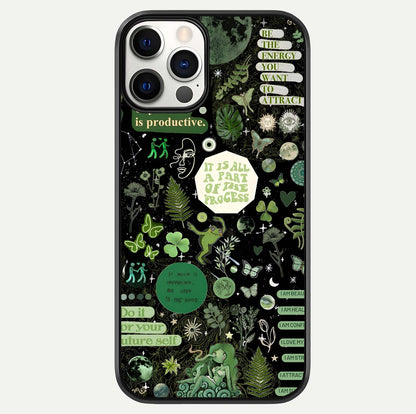 Green Moon Energy Glass Case For iPhone 12 Pro by Custom World