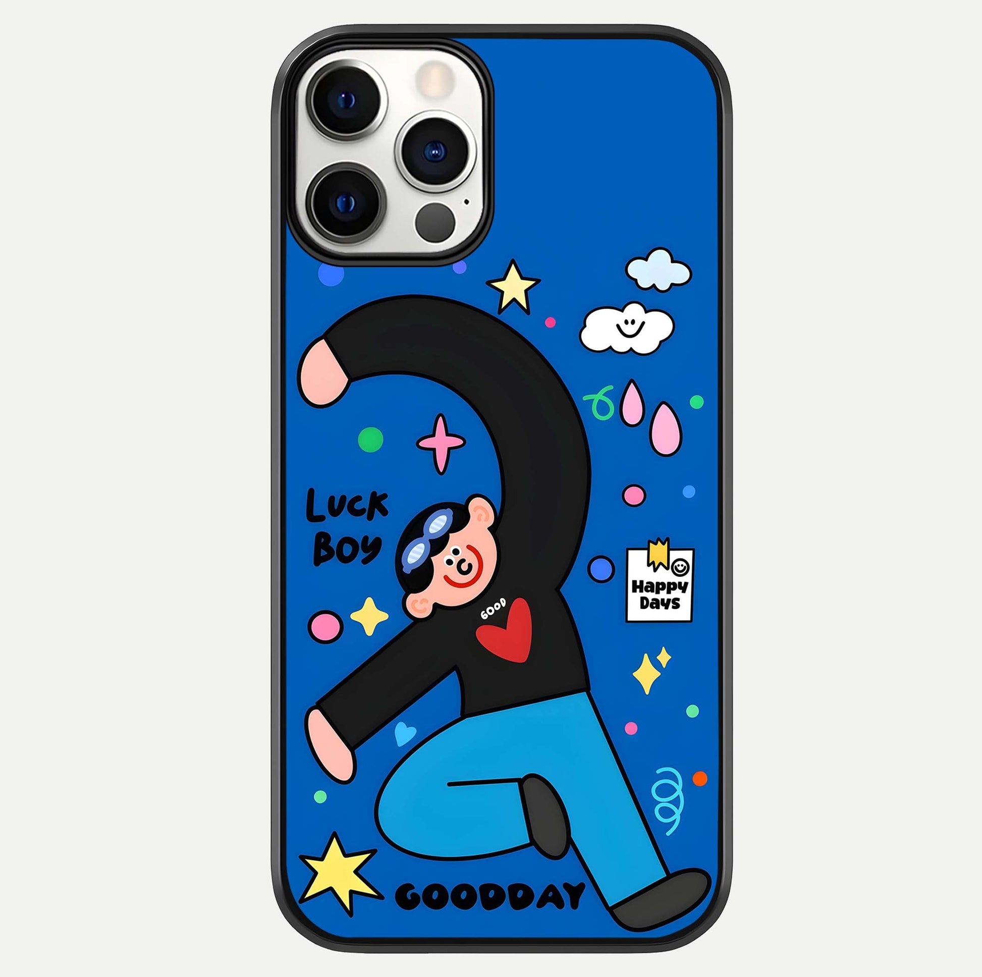 Happy Luck Vibe Glass Case For iPhone 12 Pro by Custom World