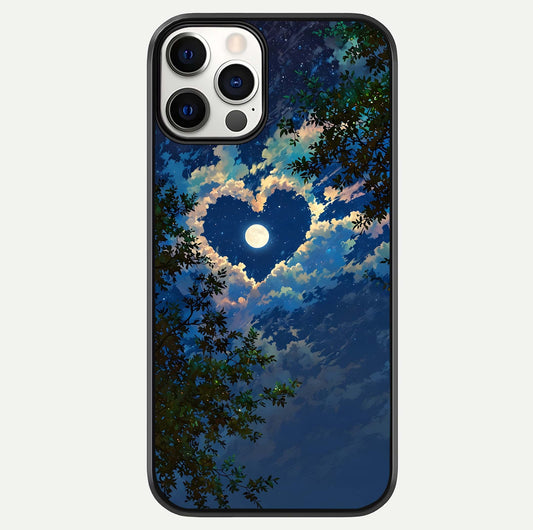 Heart With Moon Sky Glass Case For iPhone 12 Pro by Custom World