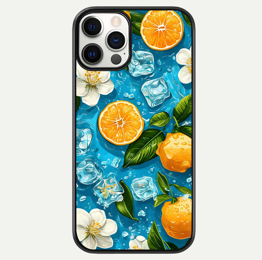 Ice Cube With Orange Glass Case For iPhone 12 Pro by Custom World