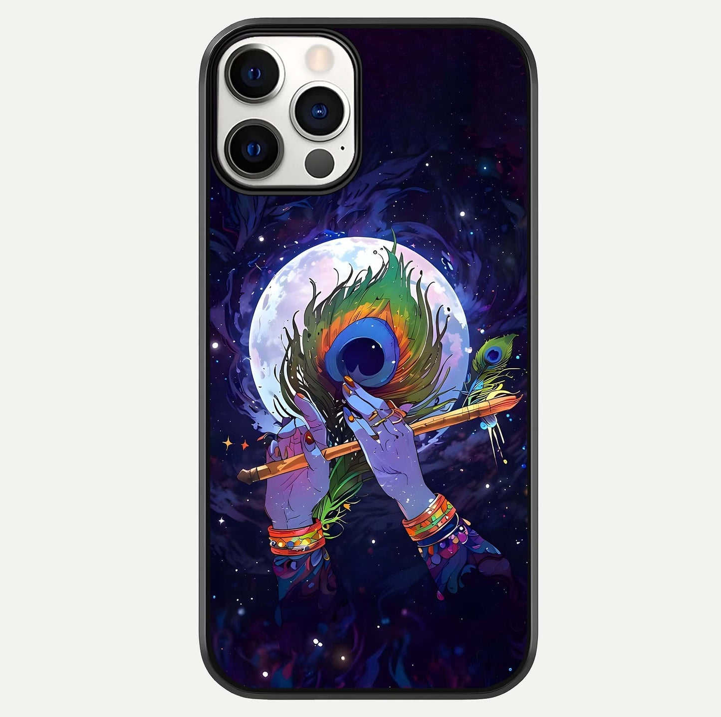 Krishna Hands Art Glass Case For iPhone 12 Pro by Custom World