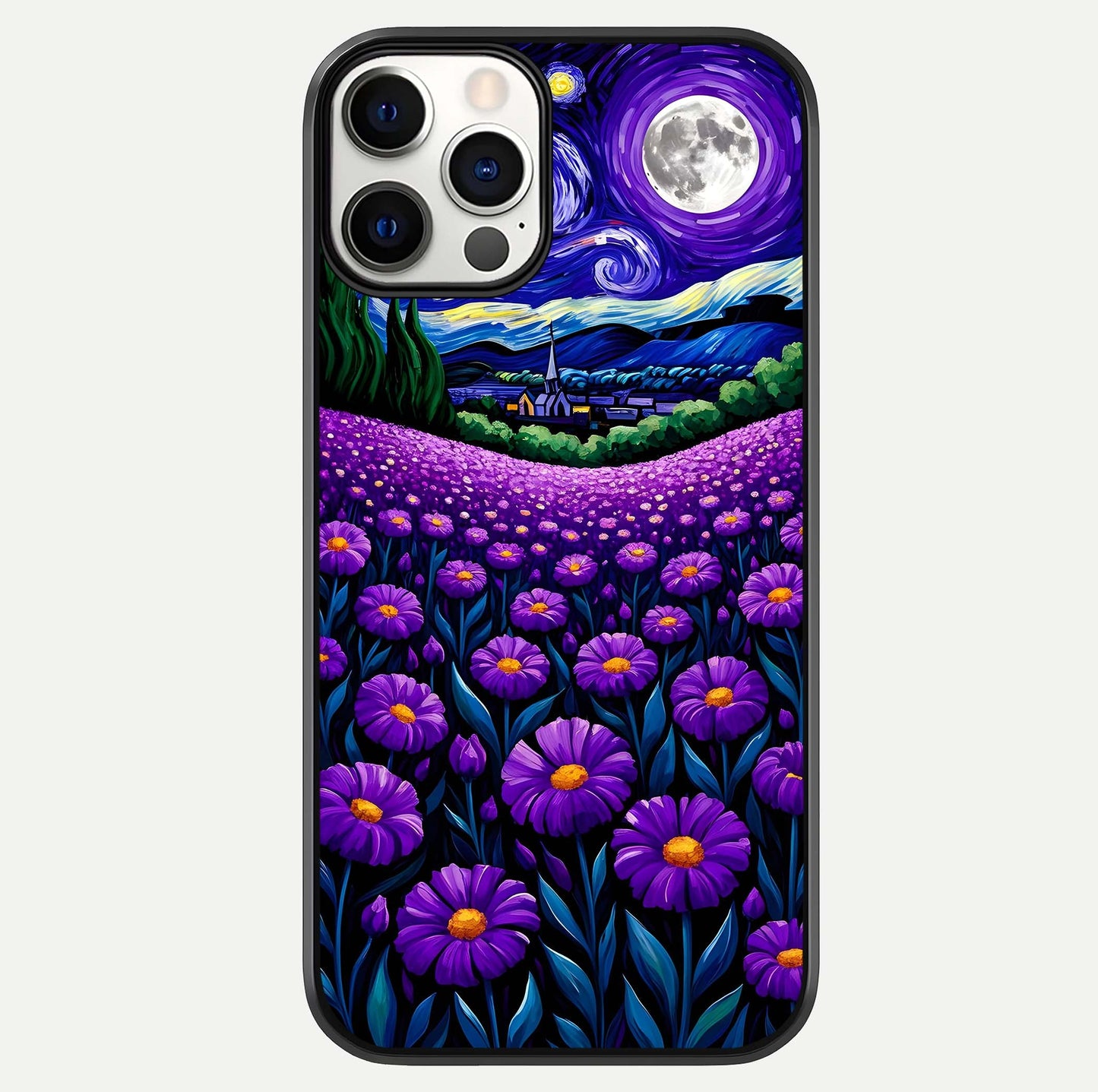 Lavender Moon Field Glass Case For iPhone 12 Pro by Custom World