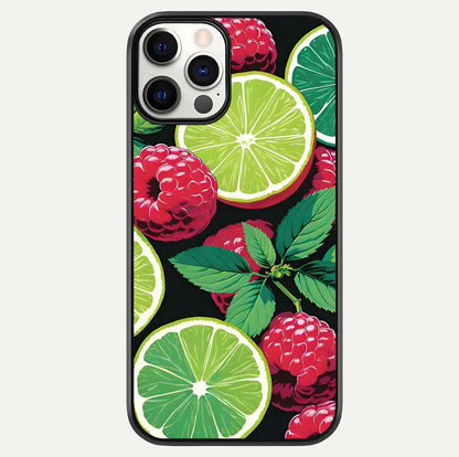 Lime & Raspberry Pattern Glass Case For iPhone 12 Pro by Custom World