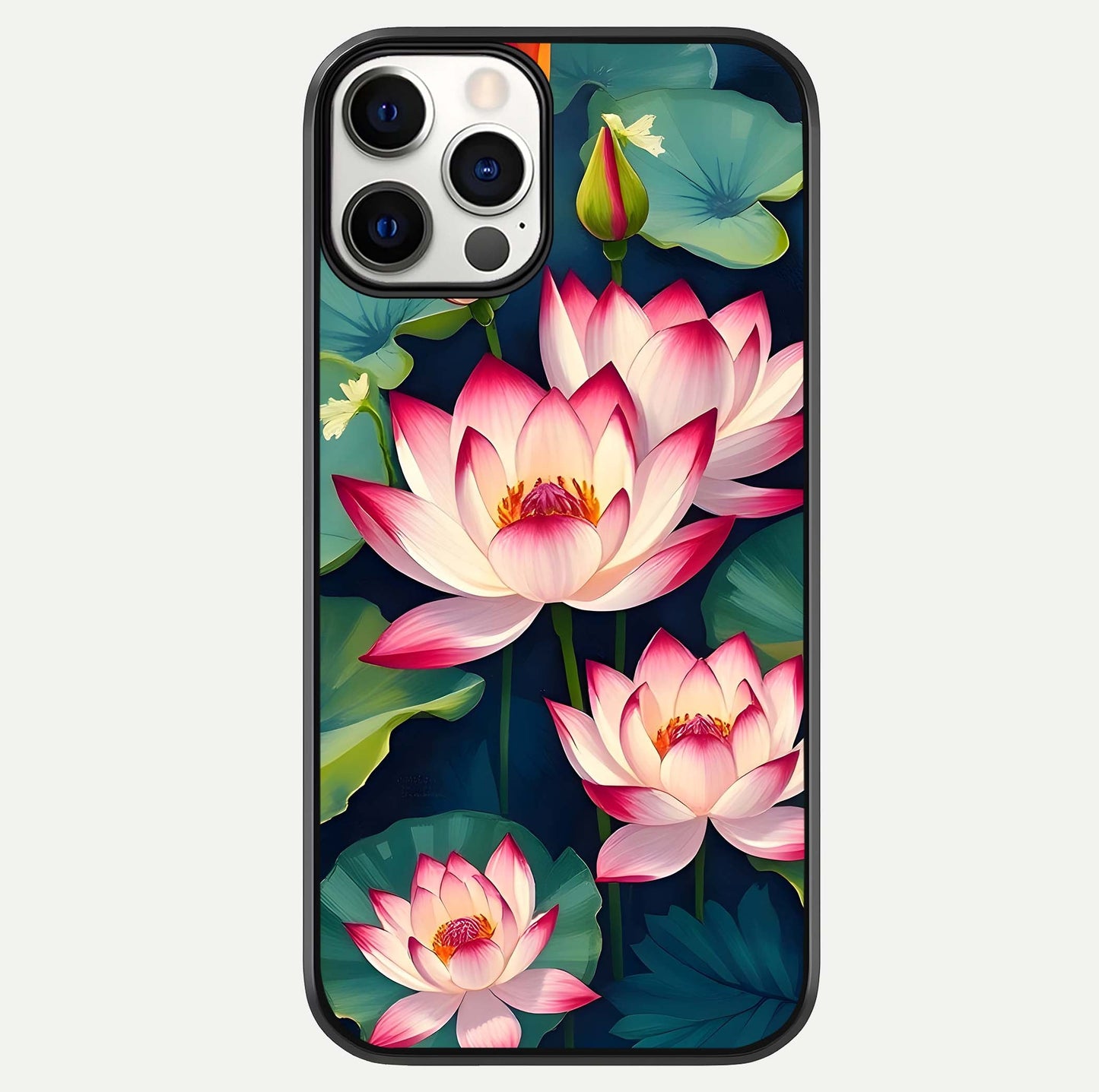 Lotus Dream Serenity Glass Case For iPhone 12 Pro by Custom World