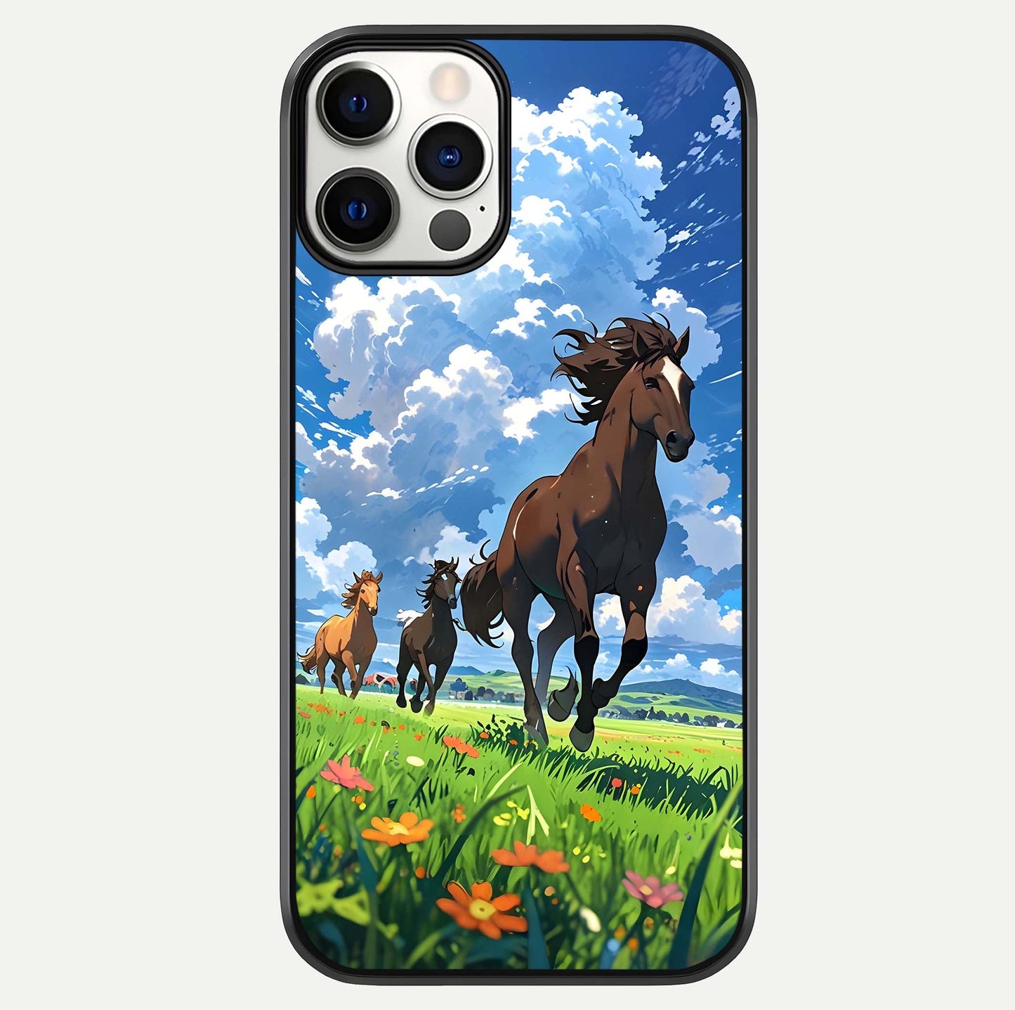 Majestic Horses Galloping Glass Case For iPhone 12 Pro by Custom World
