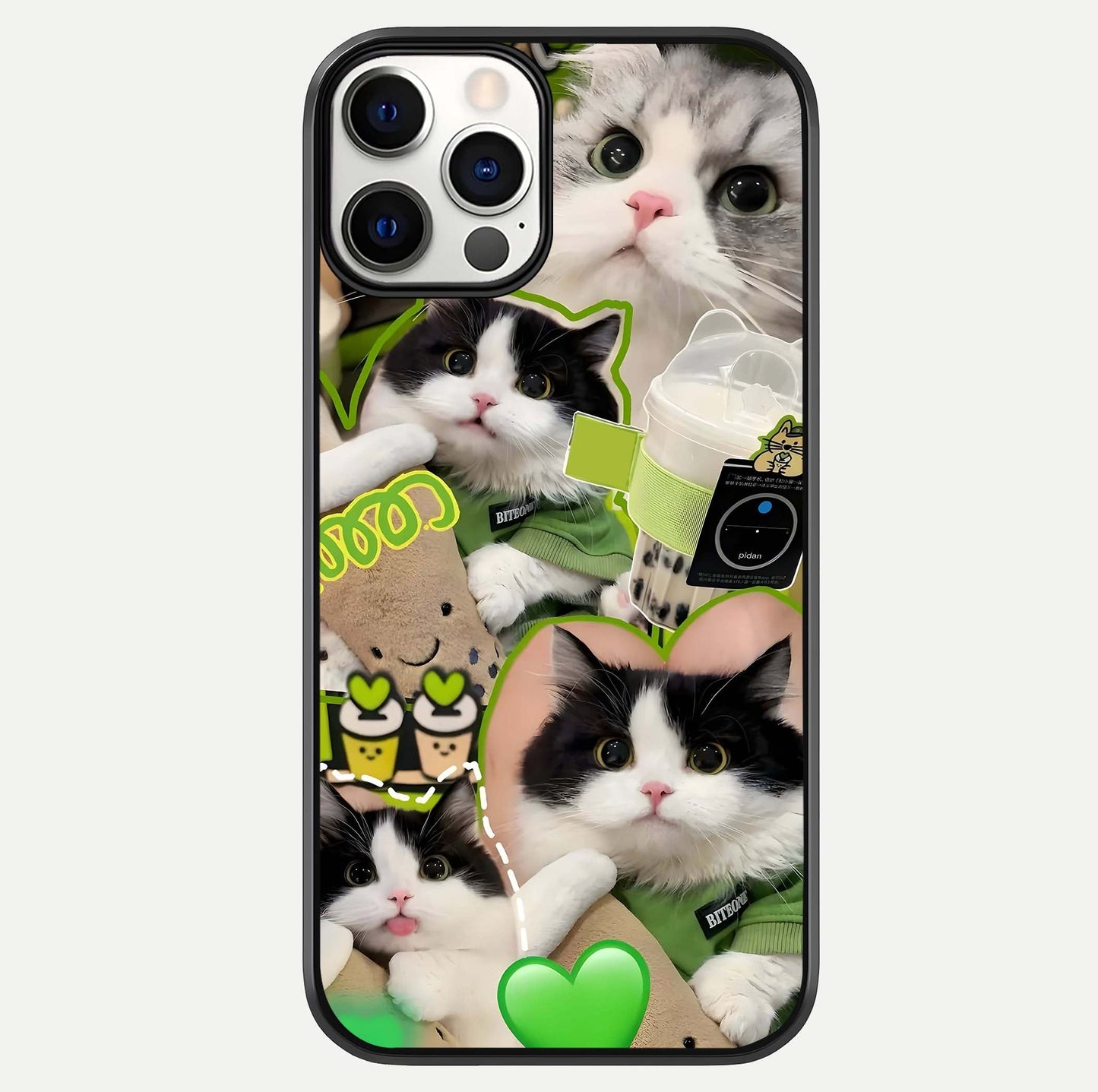 Matcha Cats Mood Glass Case For iPhone 12 Pro by Custom World