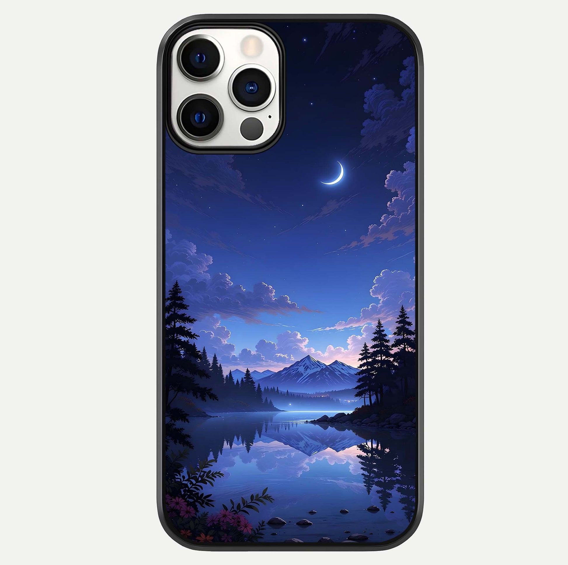 Midnight Lake Peace Glass Case For iPhone 12 Pro by Custom World