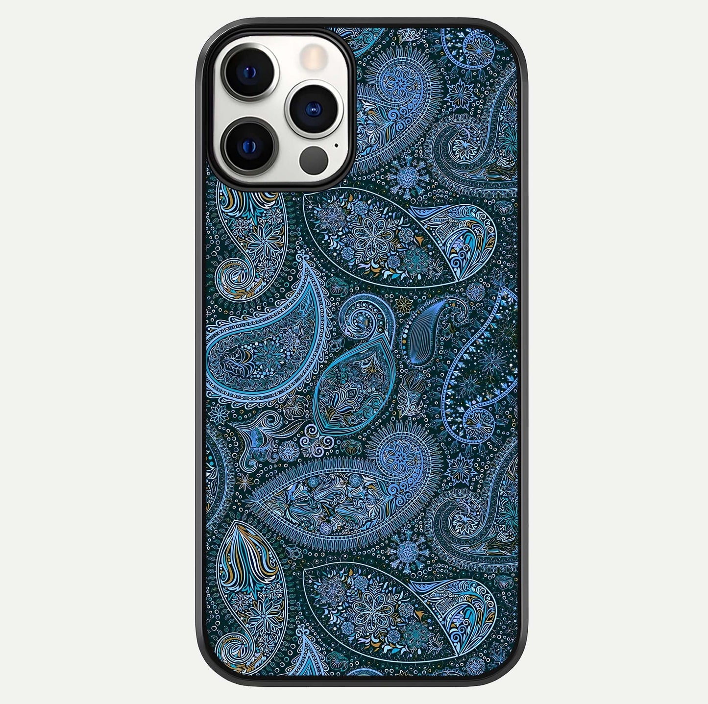 Midnight Paisley Glow Glass Case For iPhone 12 Pro by Custom World