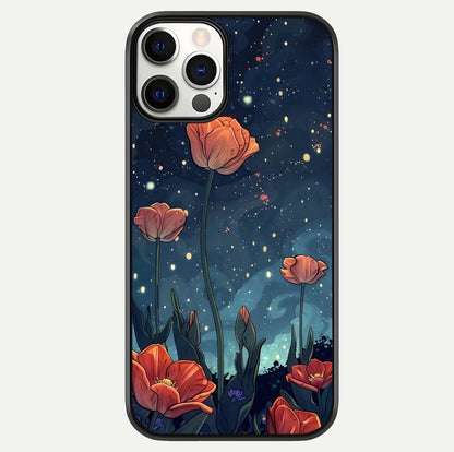 Midnight Tulip Glow Glass Case For iPhone 12 Pro by Custom World
