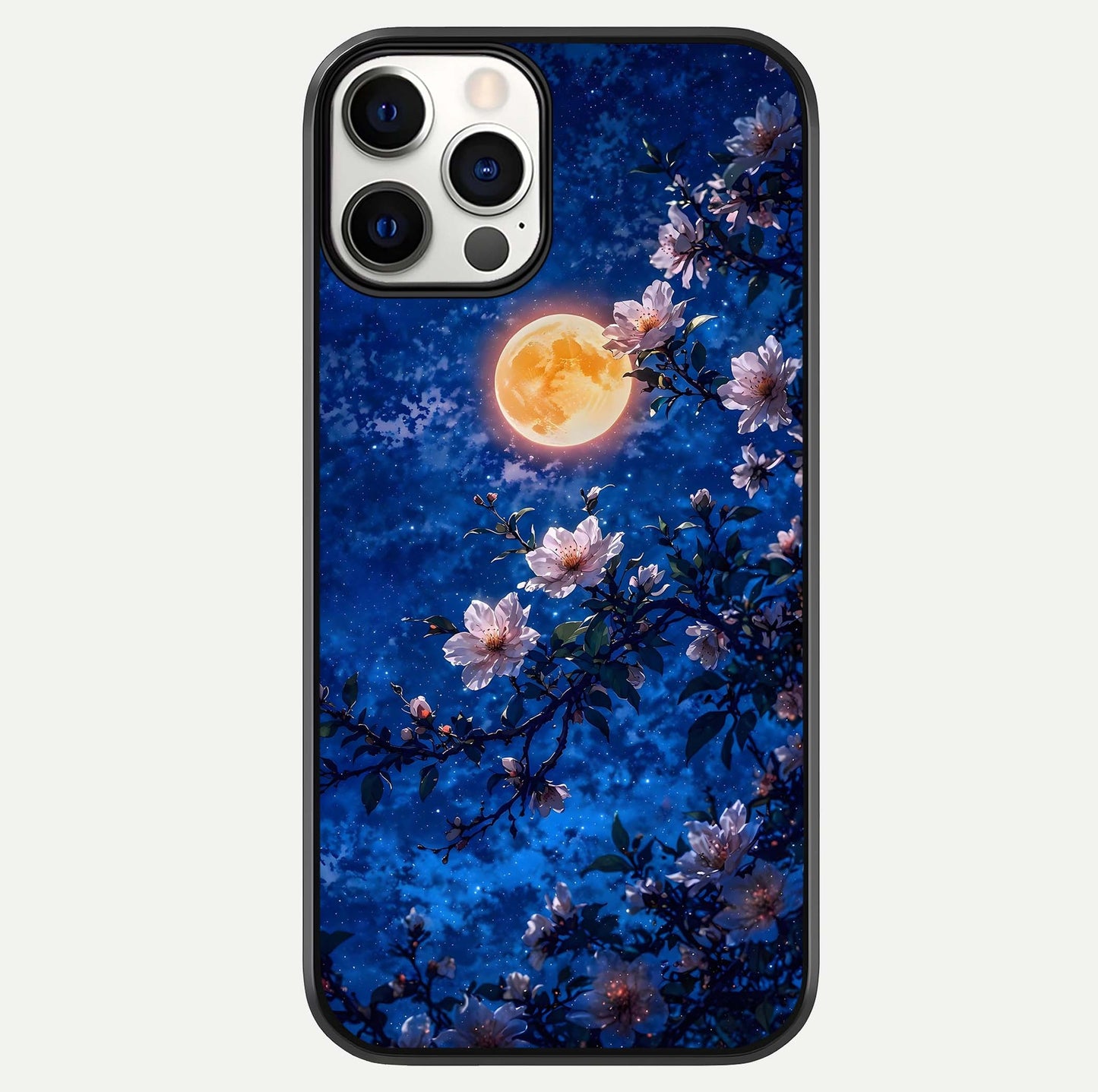 Moonlit Blossoms Night Glass Case For iPhone 12 Pro by Custom World
