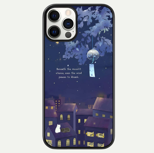Moonlit Cat Silence Glass Case For iPhone 12 Pro by Custom World