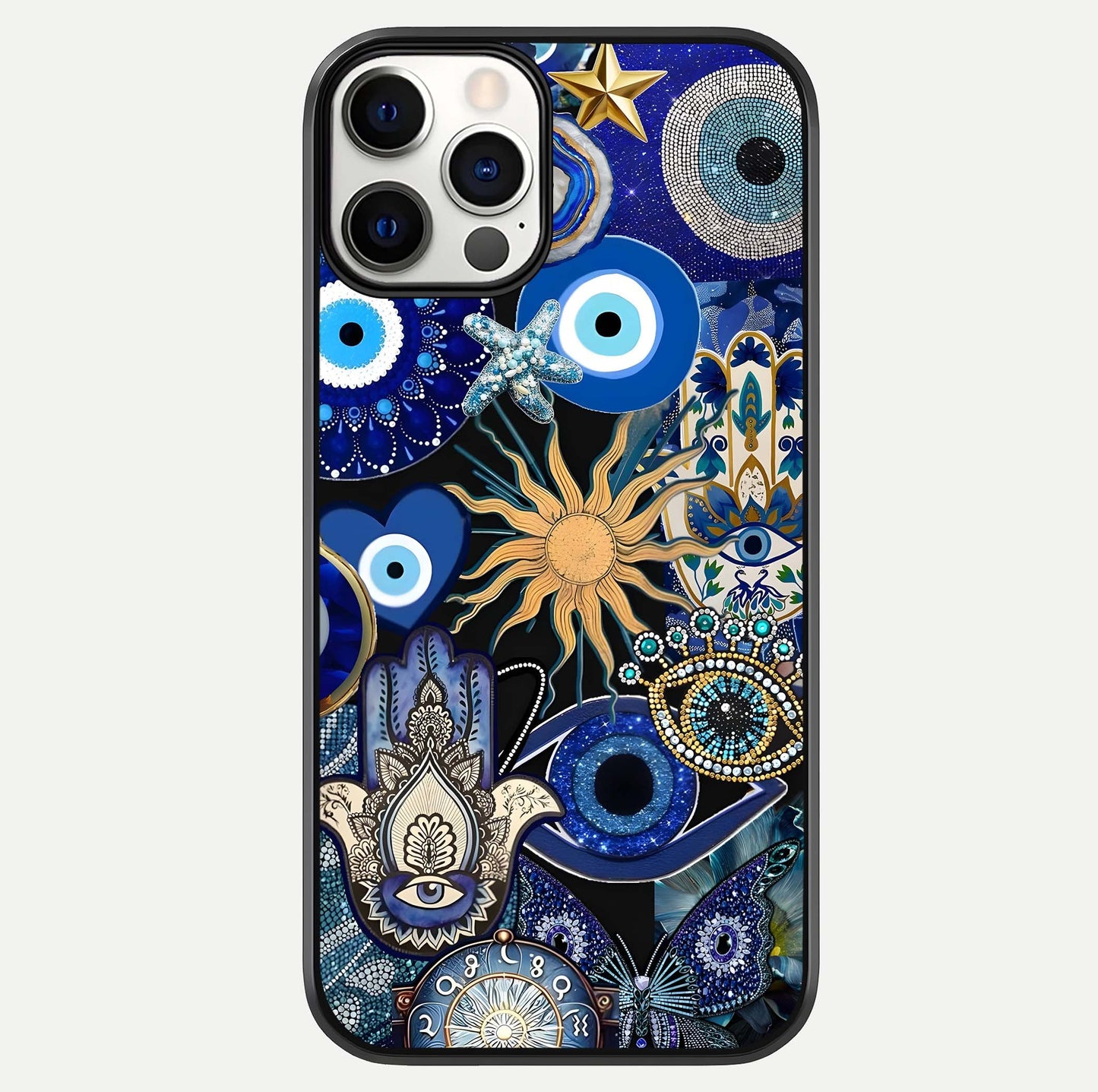 Mystic Blue Evil Eye Glass Case For iPhone 12 Pro by Custom World