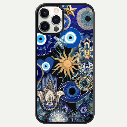 Mystic Blue Evil Eye Glass Case For iPhone 12 Pro by Custom World