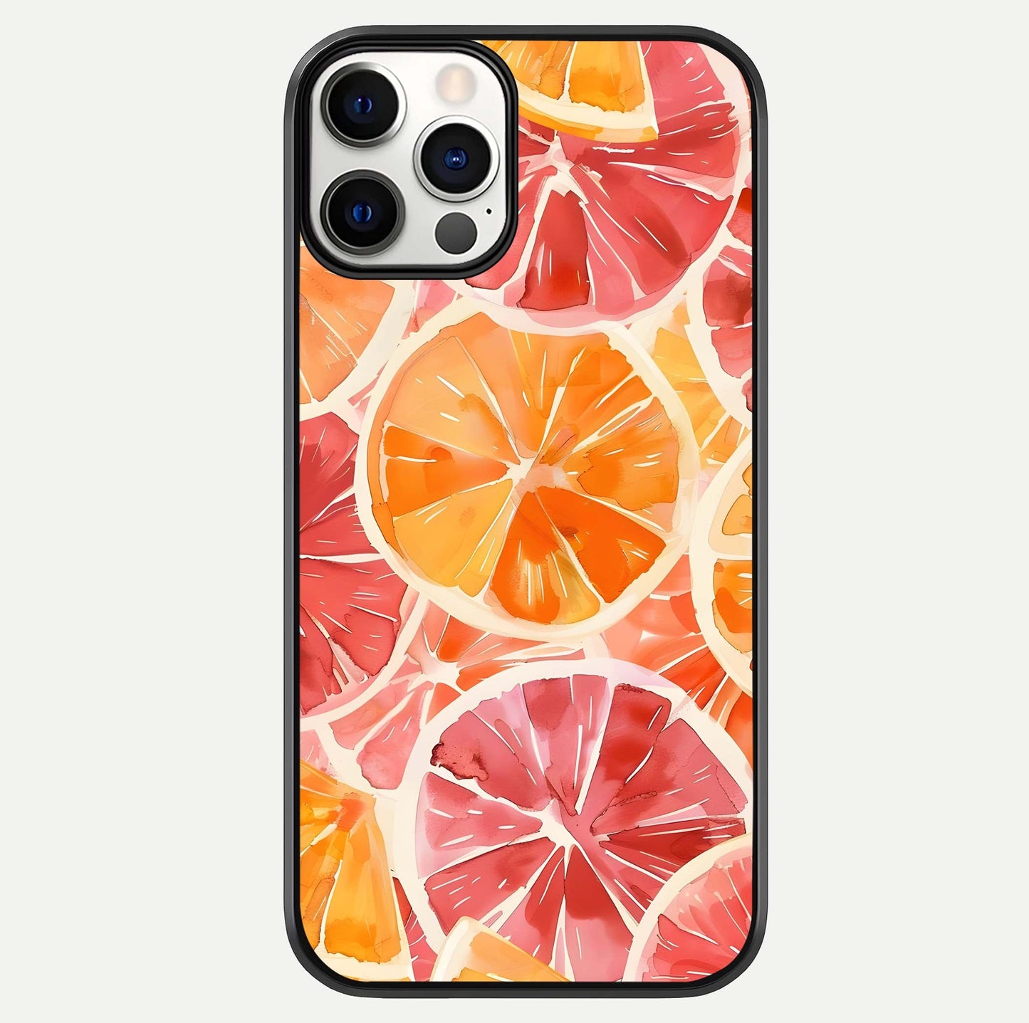 Orange Fruits Pattern Glass Case For iPhone 12 Pro by Custom World