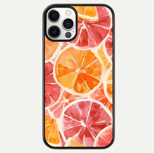 Orange Fruits Pattern Glass Case For iPhone 12 Pro by Custom World