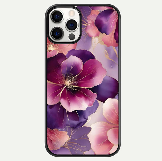 Pink Bouquet Florals Glass Case For iPhone 12 Pro by Custom World