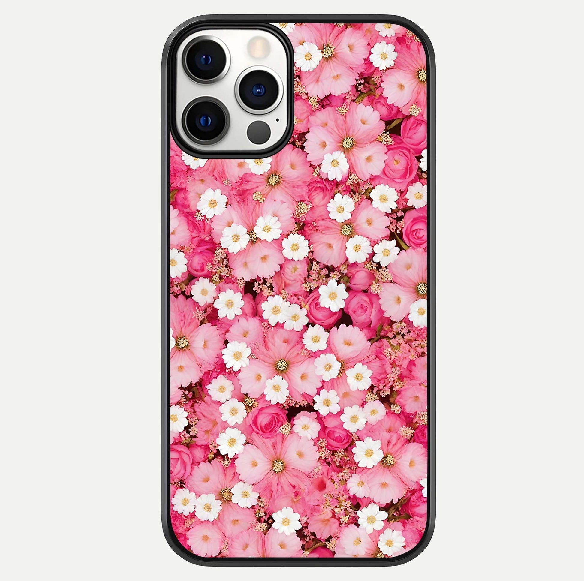 Pink Daisy Bliss Glass Case For iPhone 12 Pro by Custom World