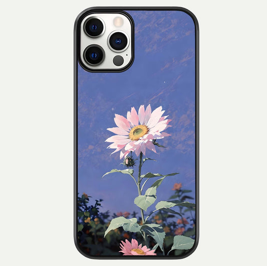 Pink Sunflower Glow Glass Case For iPhone 12 Pro by Custom World