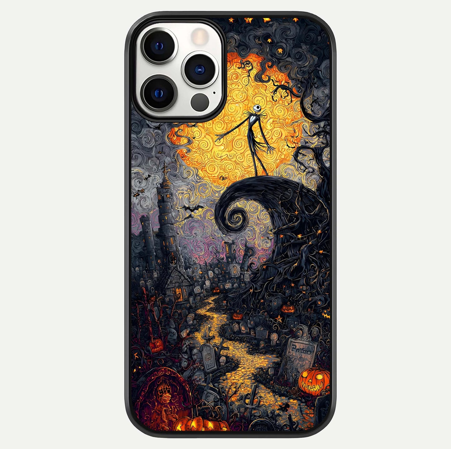 Pumpkin Moon Night Glass Case For iPhone 12 Pro by Custom World