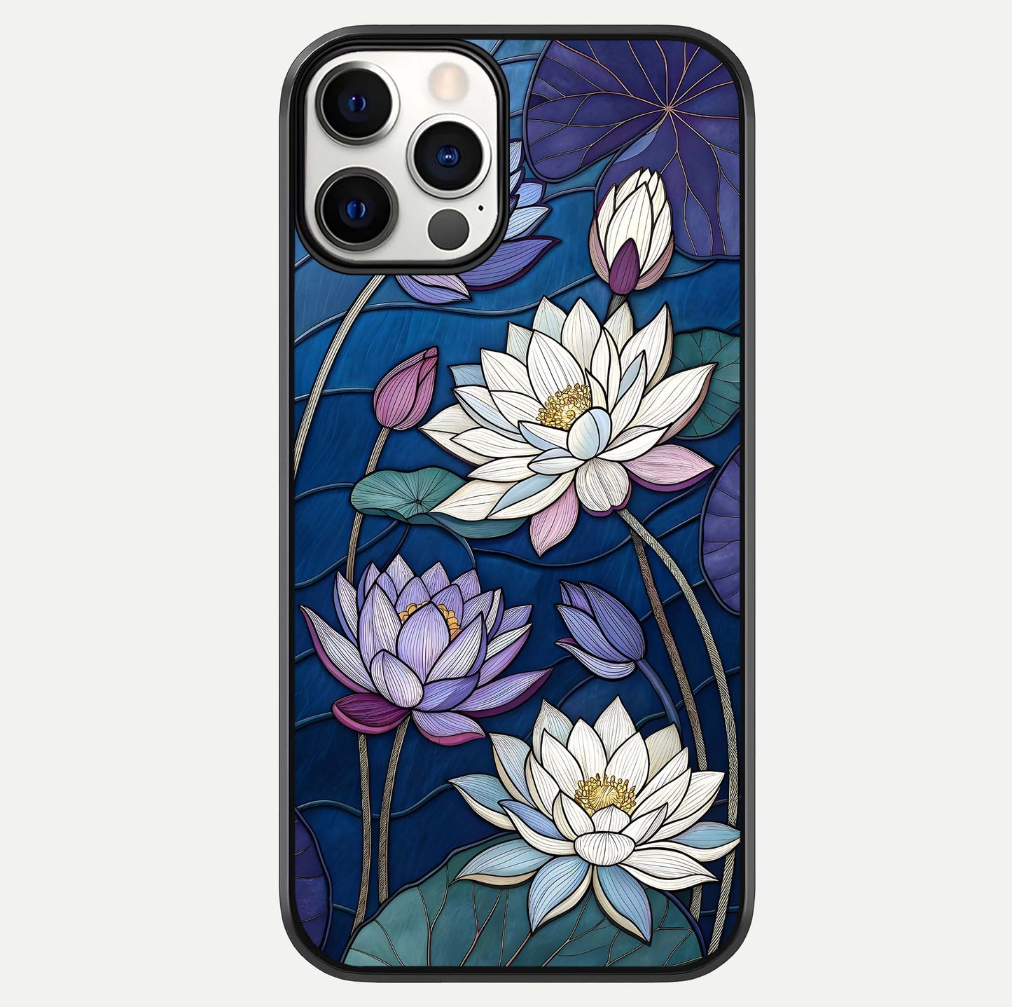 Purple Lotus Stained Glass Case For iPhone 12 Pro by Custom World