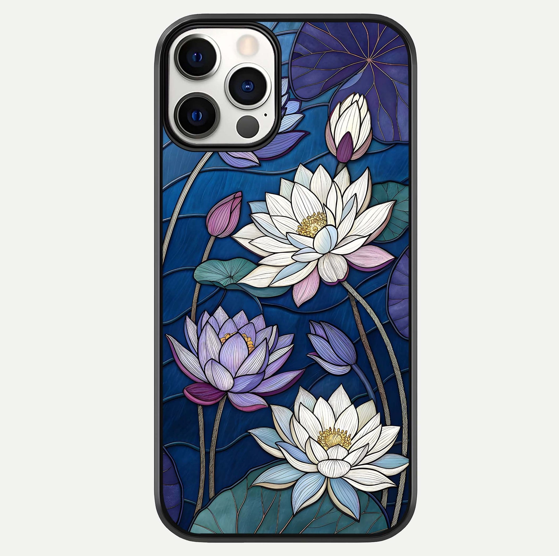 Purple Lotus Stained Glass Case For iPhone 12 Pro by Custom World