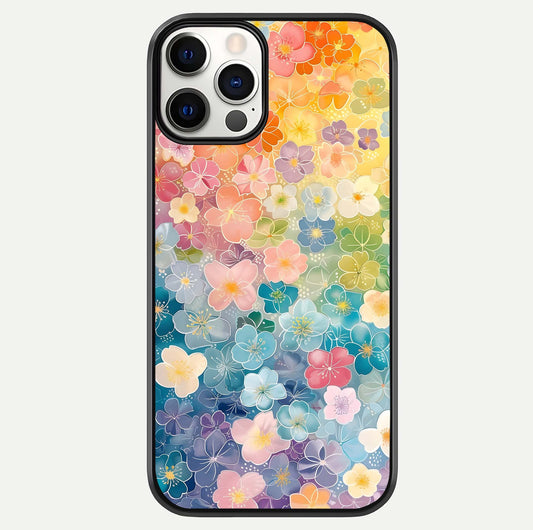 Rainbow Blossom Burst Glass Case For iPhone 12 Pro by Custom World