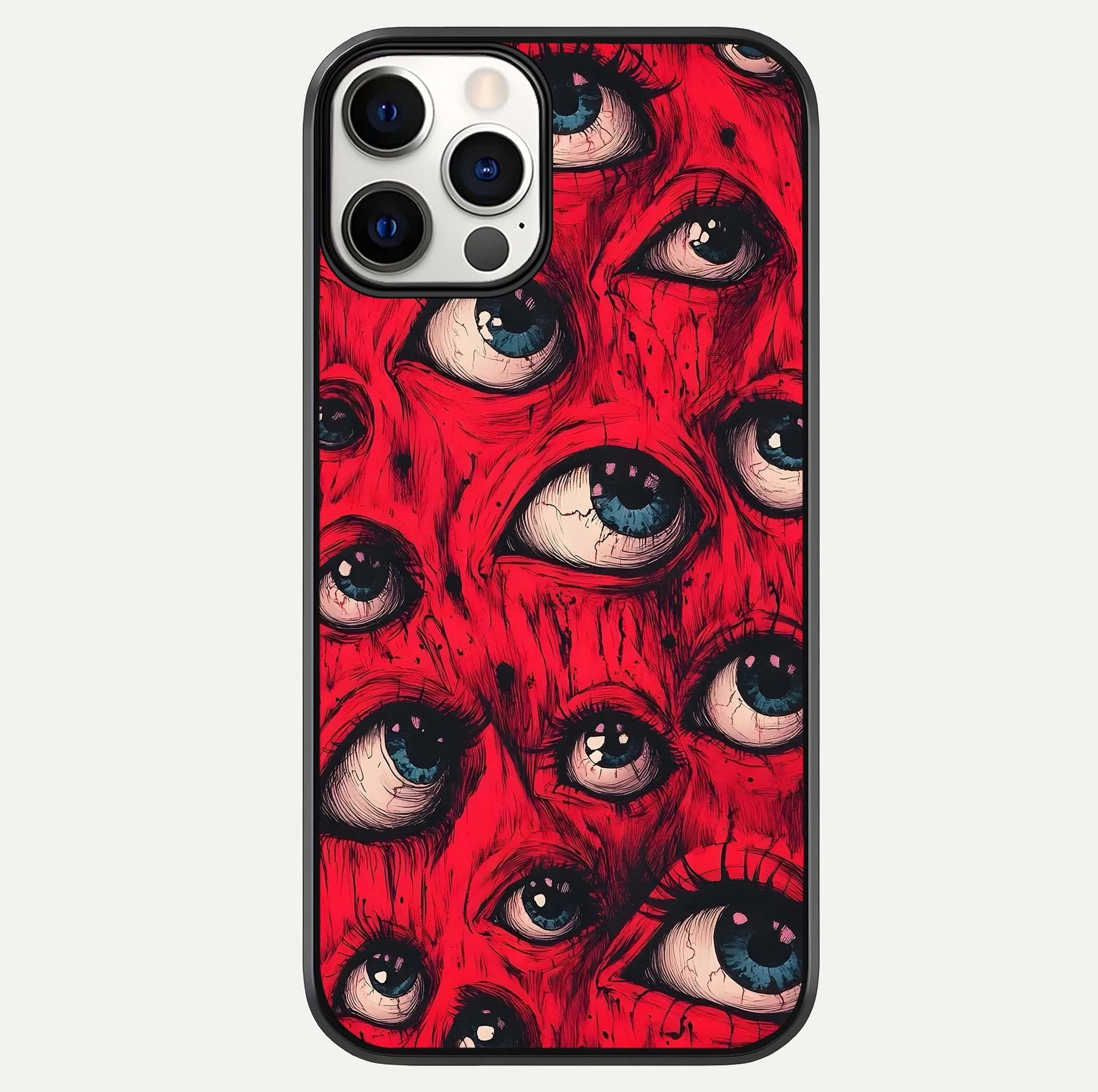 Red Eyes Pattern Glass Case For iPhone 12 Pro by Custom World