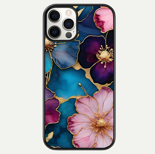 Sparkle Floral Glass Case For iPhone 12 Pro by Custom World