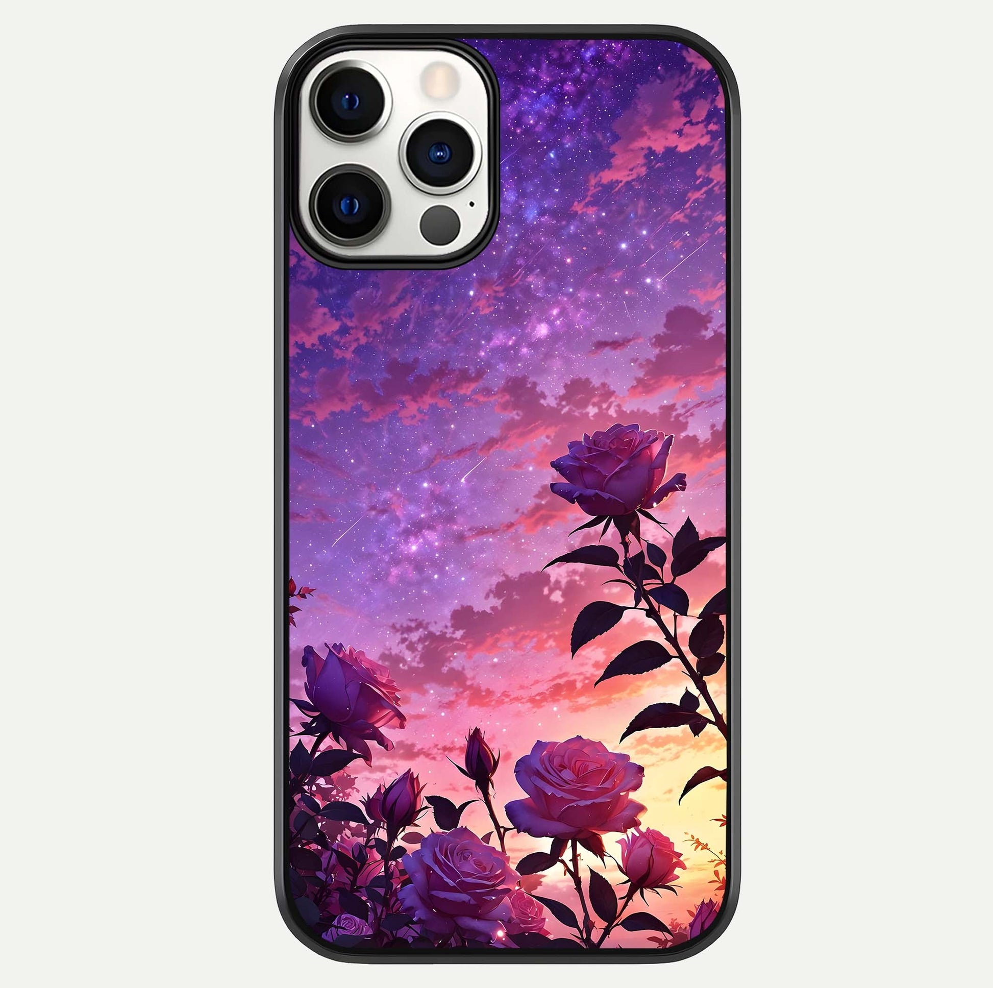 Starlit Rose Twilight Glass Case For iPhone 12 Pro by Custom World
