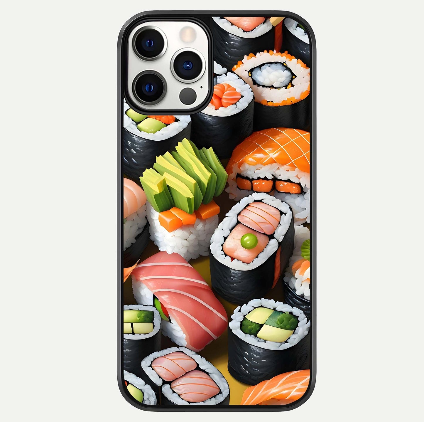 Sushi Food Pattern Glass Case For iPhone 12 Pro by Custom World